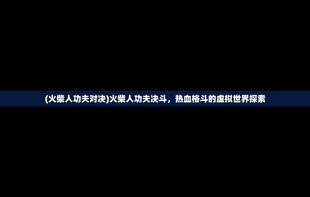 (火柴人功夫对决)火柴人功夫决斗，热血格斗的虚拟世界探索