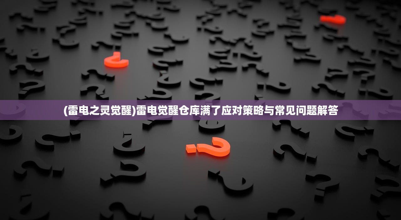 (雷电之灵觉醒)雷电觉醒仓库满了应对策略与常见问题解答
